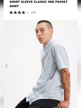 New Levi's Red Tab Shirt Short-Sleeve  Classic Fit White & Blue Pixel Dot Sz XXL